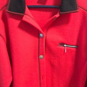 Red Fleece Jacket with black accents.